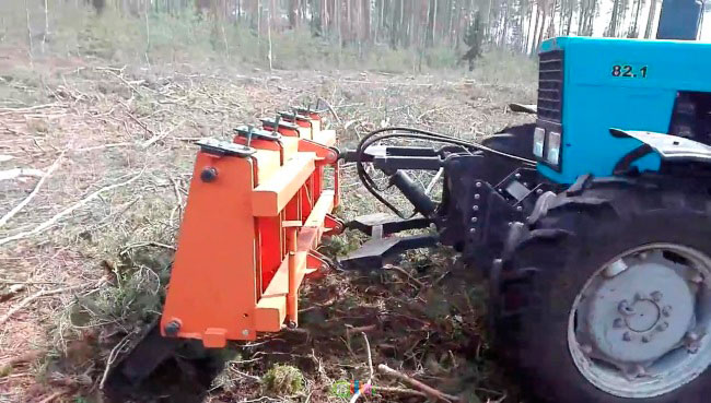 Грабли лесные оборудование для сбора веток ЕМ-2200 - купить на трактор МТЗ