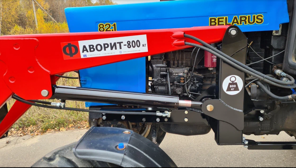 Погрузчик (КУН) ПКУ-0,8 на трактор МТЗ-50/ МТЗ-80/82 с ковшом фронтальный V=0,65м³ L=2000мм 