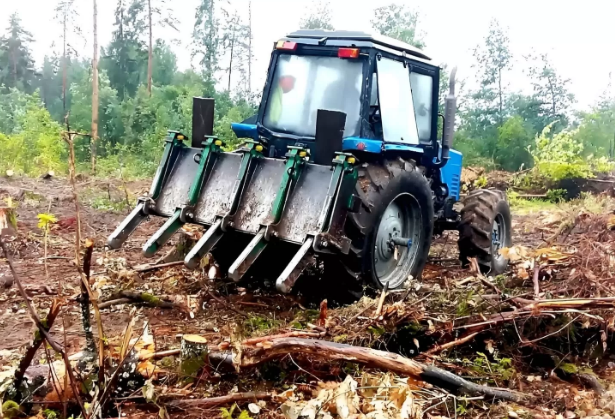 Грабли-толкатель лесные ДМТ-02-05 на заднюю навеску трактора  «Беларус-82,1»
