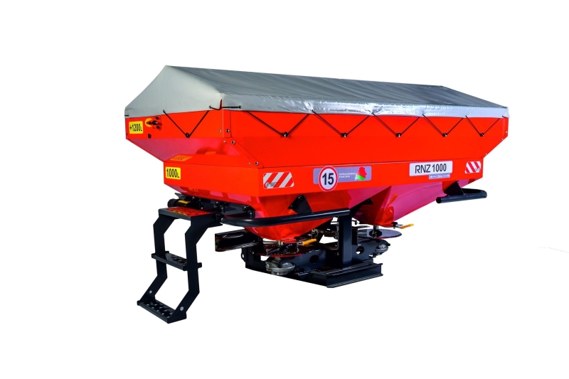 Разбрасыватель удобрений двухдисковый РУМ-1000 «Профи» с надставкой 1200 л (тент домик)