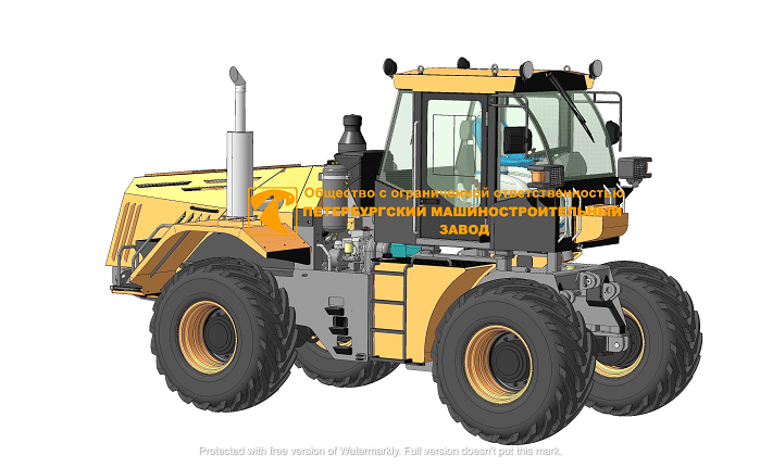 Самоходный мульчер МФ-705 с кабиной смещенной в сторону рабочего оборудования