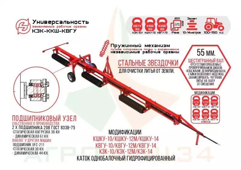 Каток водоналивной однобалочный КВГУ-14
